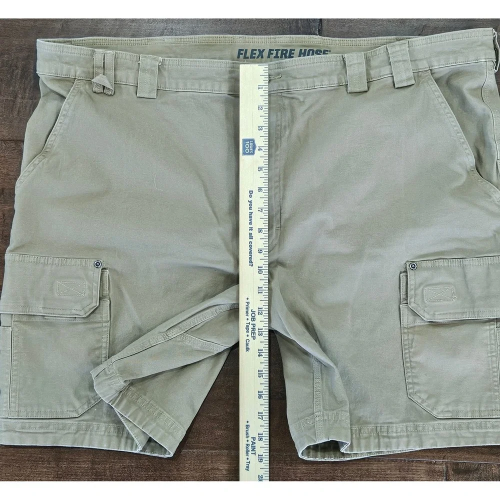 Duluth Trading Co Flex Fire Hose Cargo Shorts Mens 48 Khaki Tan Workwear Hiking